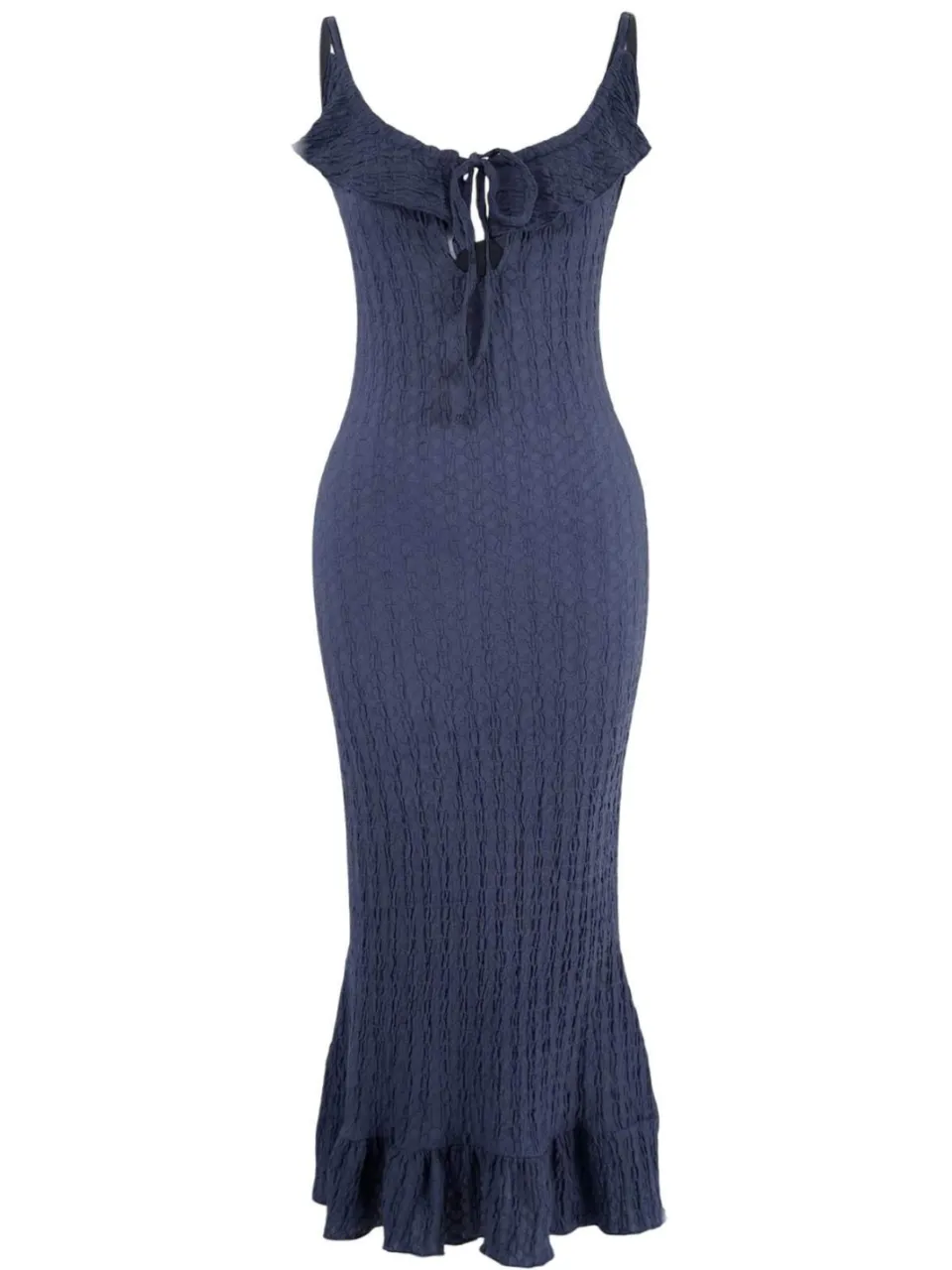Trendyol TRENDYOLMİLLA Dames Blauw Effen Maxi Mouwloos Strandkleding Bodycon Strandjurken, foto 2