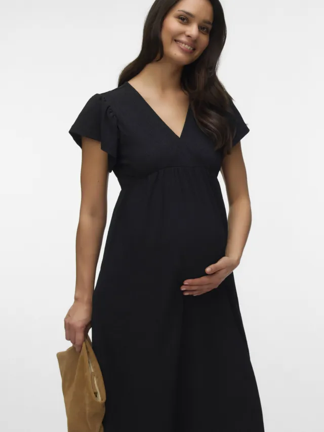 Mamalicious midi jurk zwart Black