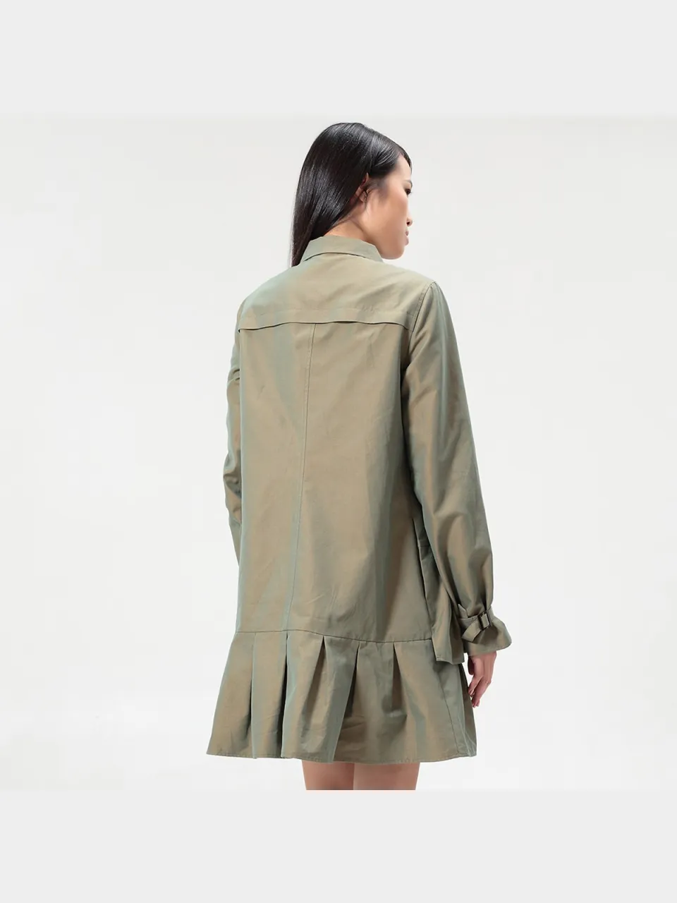 Smart & Joy Safari-shirtjurk met lange mouwen kaki, foto 2