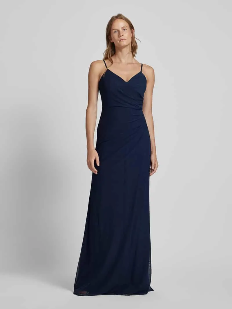 TROYDEN COLLECTION Avondjurk met plooien opzij Marineblauw