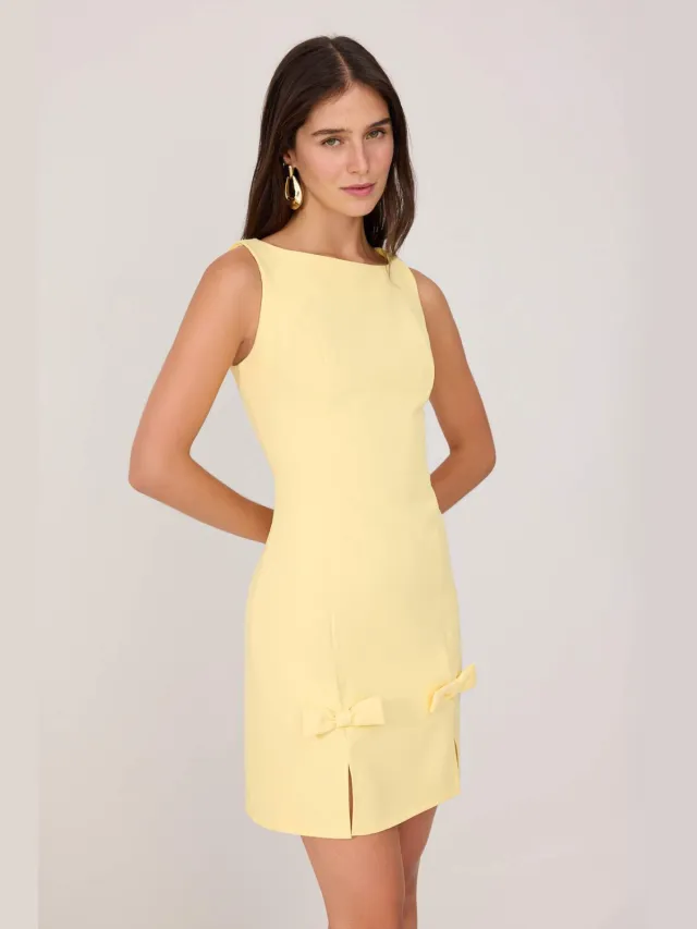 Trendyol TRENDYOLMİLLA Dames Geel Effen Kort / Mini Mouwloos A-lijn Jurken