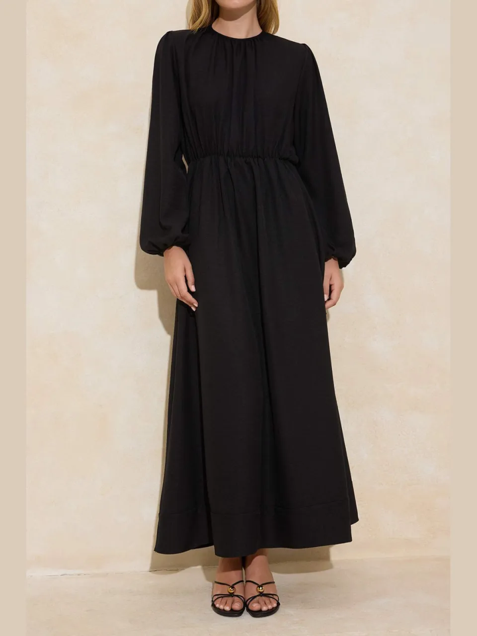 Turkishsouq Dames maxi-jurk, plat model, lang, casual/dagelijks, A-lijn model, geschikt voor hijab zwart, foto 2