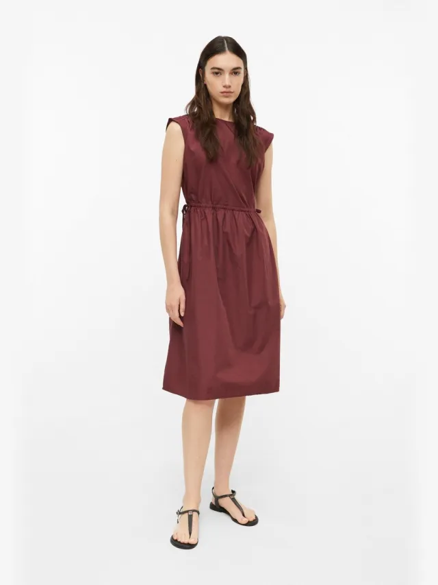 S.Oliver female - Midi-jurk met verstelbare taille en steekzakken bordeaux