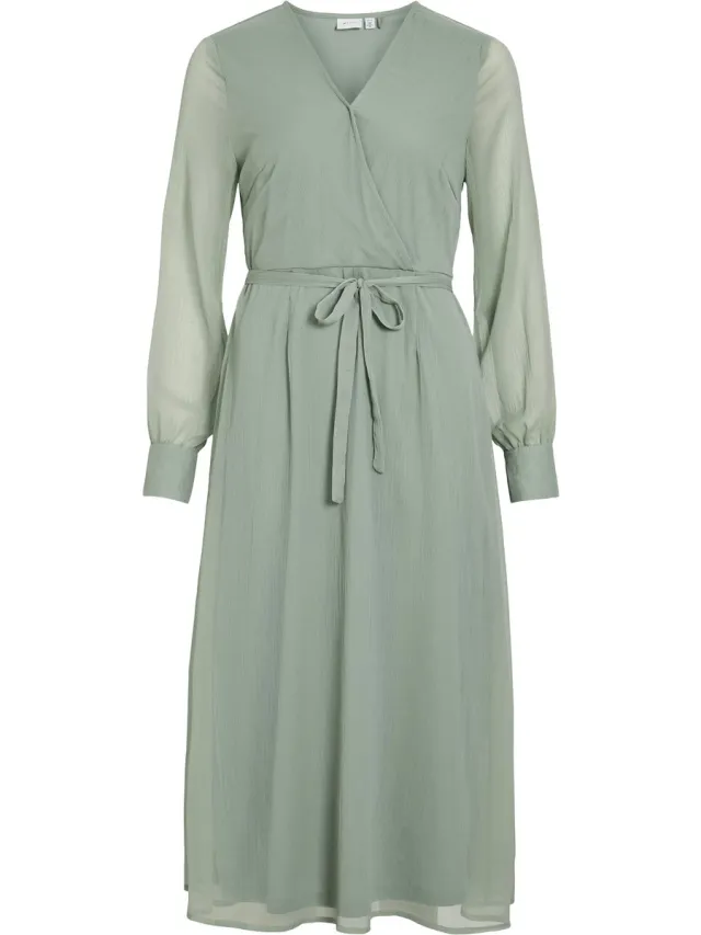 Vila maxi-jurk VIFALIA lane mouwen Green Milieu