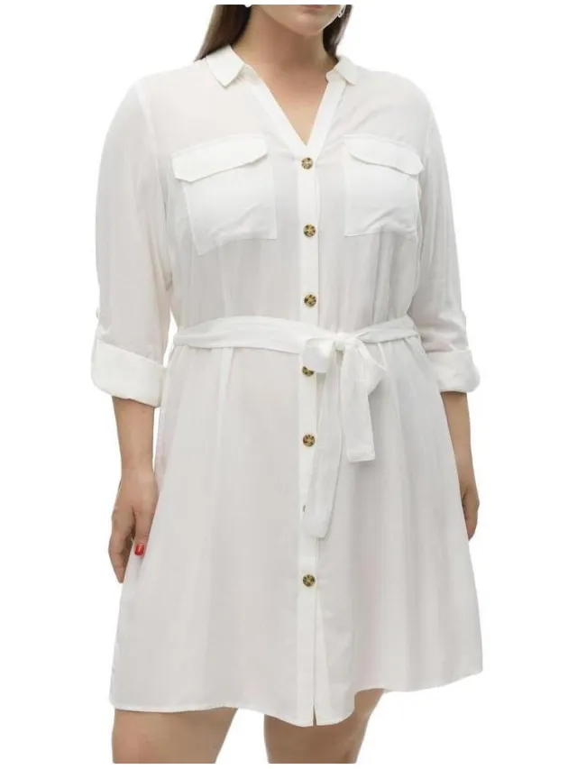 Vero Moda Jurk Vero Moda Vmbumpy Wit