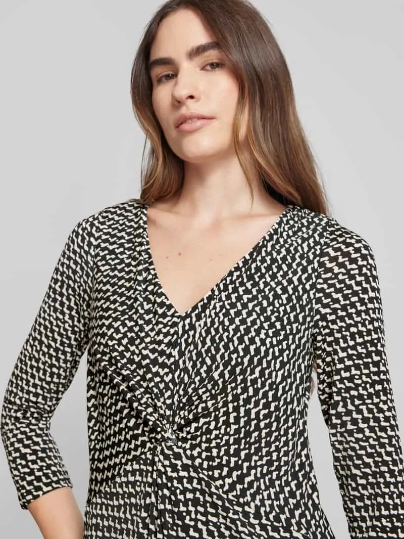 Vera Mont Knielange cocktailjurk met V-hals zwart, foto 4