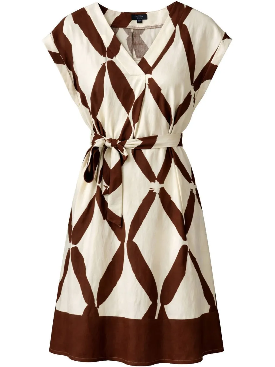 Smashed Lemon rayon korte jurk met print - ecru, foto 2