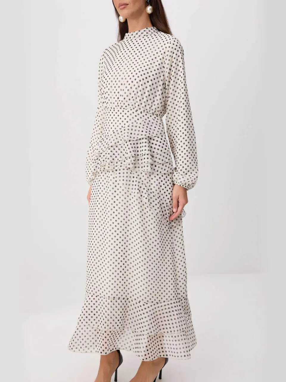 Trendyol Modest Dames Ecru Bloemen Maxi Lang Stijlvol/Avond Skater Modest Jurken, foto 2