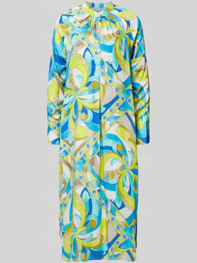 Emily Van den Bergh Midi-jurk met all-over print geel, foto 2