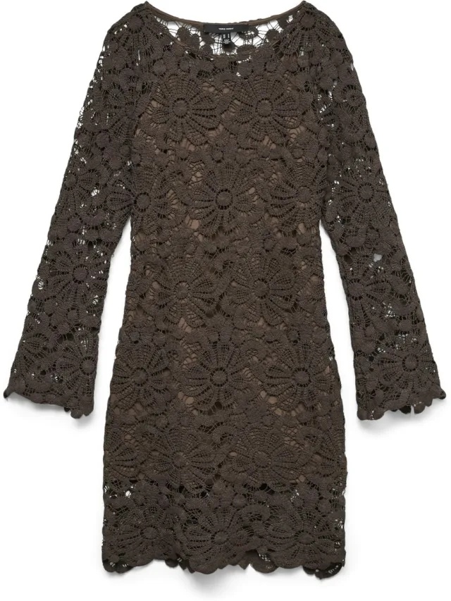 Vero Moda Gebreide jurk VMAIRE Korte jurk Chocolate Torte