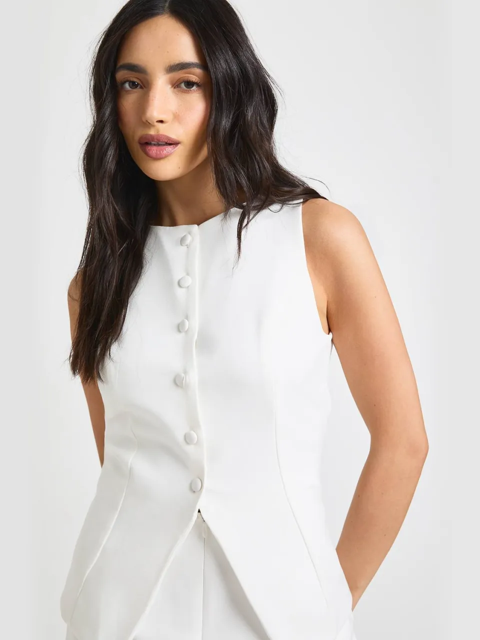 boohoo Dames Getailleerde Gilet Mini-jurk ivoor, foto 4