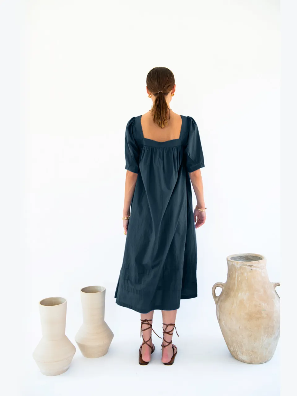 Neu Nomads dames vegan Jurk Elisa Vierkante Hals Midnight extra donkerblauw, foto 2