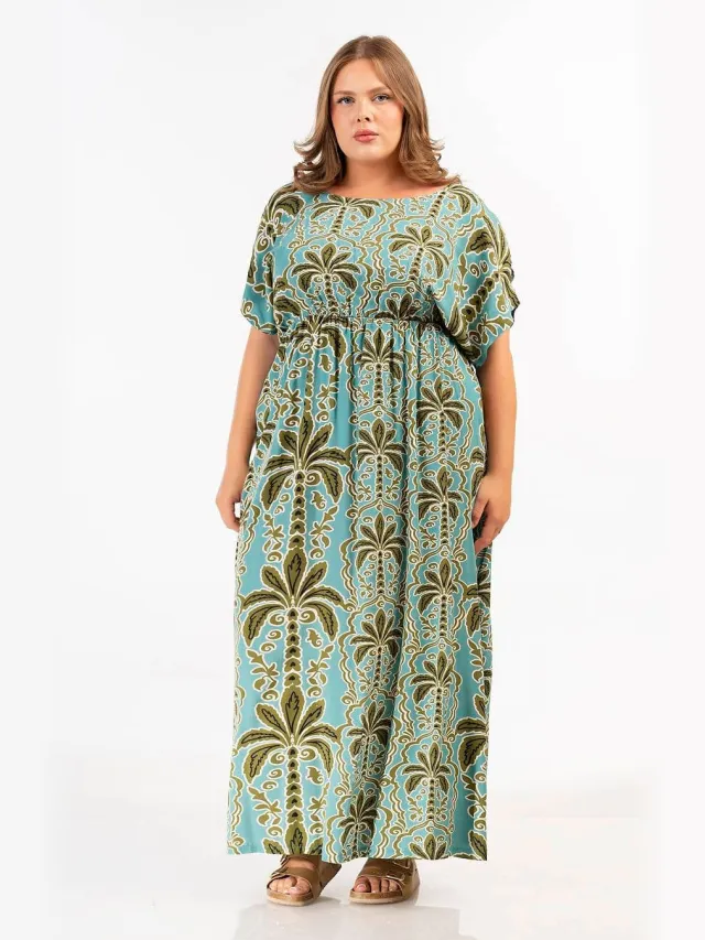Curviss zomerjurk groen Groen/blauw