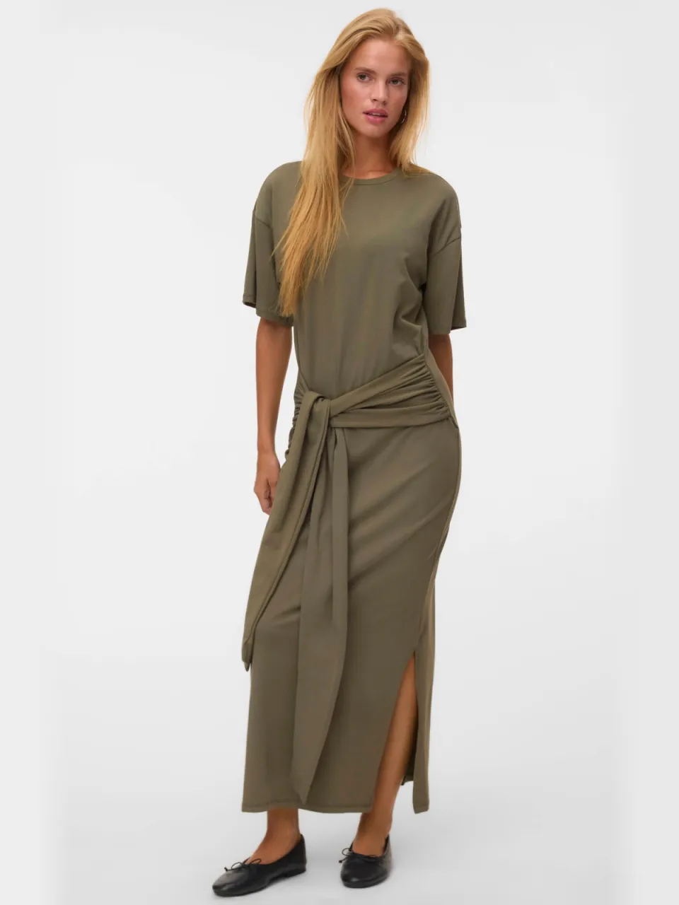 Vero Moda midi T-shirtjurk - lichtgeel, foto 4