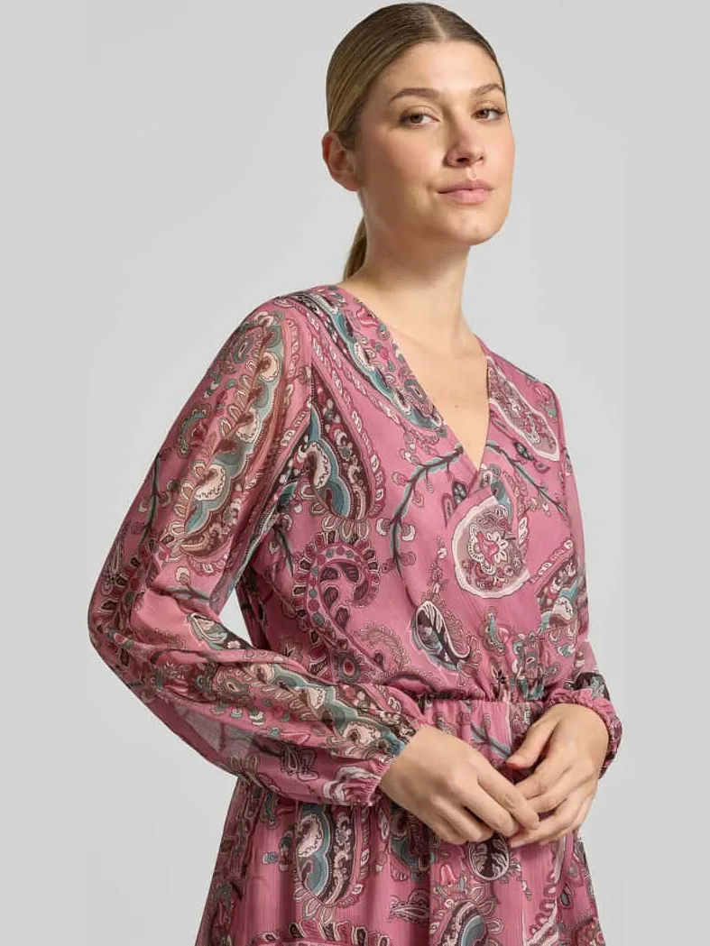 ZABAIONE Knie-lange jurk met v-hals model 'Lu44ciaa' roze, foto 3