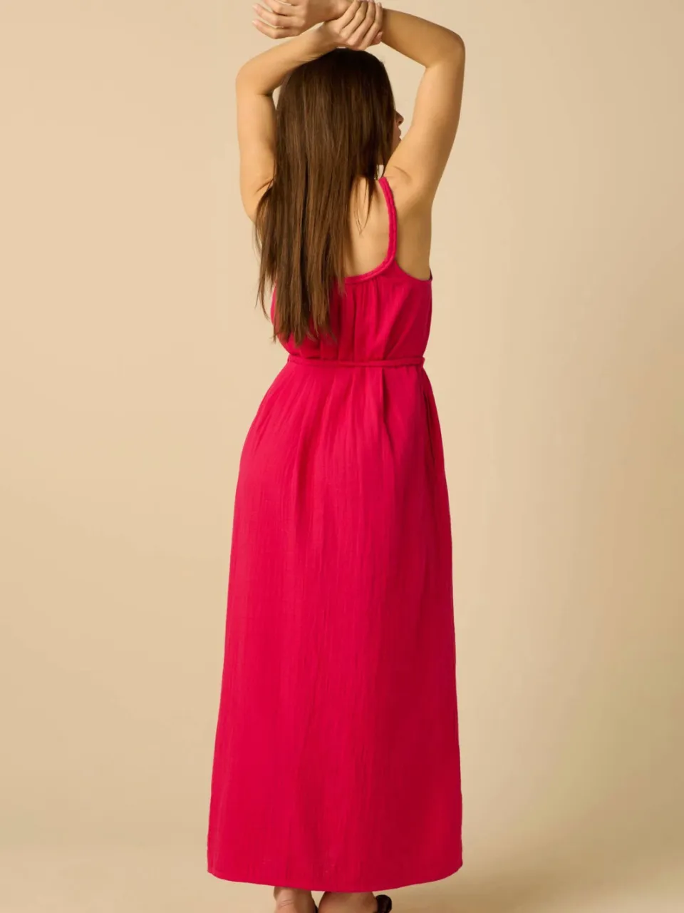 Sissy-Boy maxi zomerjurk met ceintuur - roze, foto 4