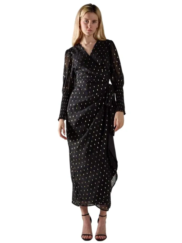 Glamorous Maxijurk van polyester met stippen voor dames (Zwart)