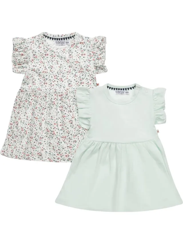 Dirkje Meisjes Jurk ss- 2pack-Wit White