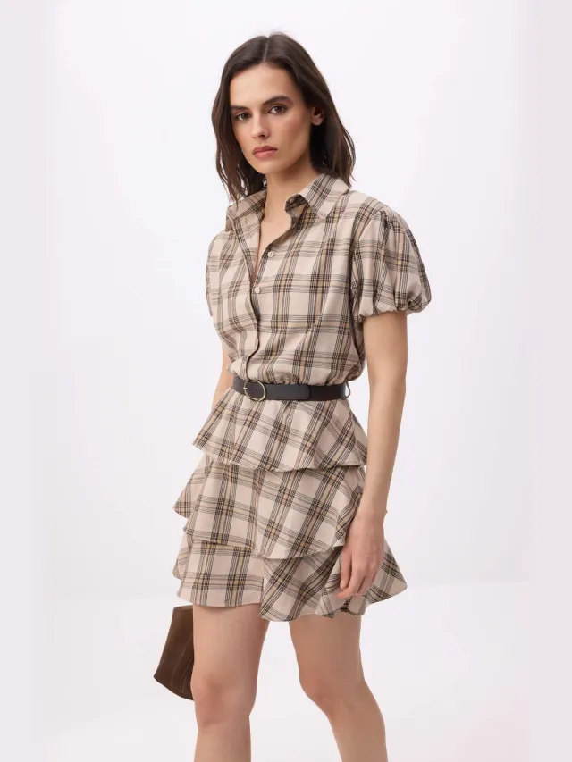 Trendyol TRENDYOLMİLLA Dames Meerkleurig Geruit Kort / Mini Kort Skater Jurken Veelkleurig
