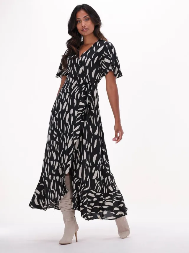 OBJECT COLLECTORS ITEM OBJPAPAYA S/S WRAP LONG DRESS A DIV Black