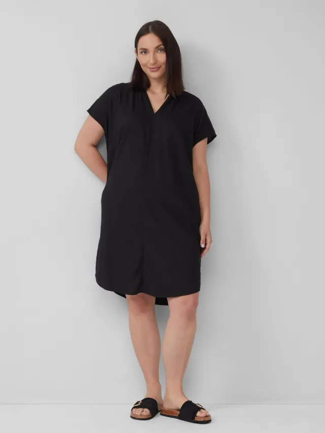 S.Oliver female - Blousejurk van een linnenmix met steekzakken zwart