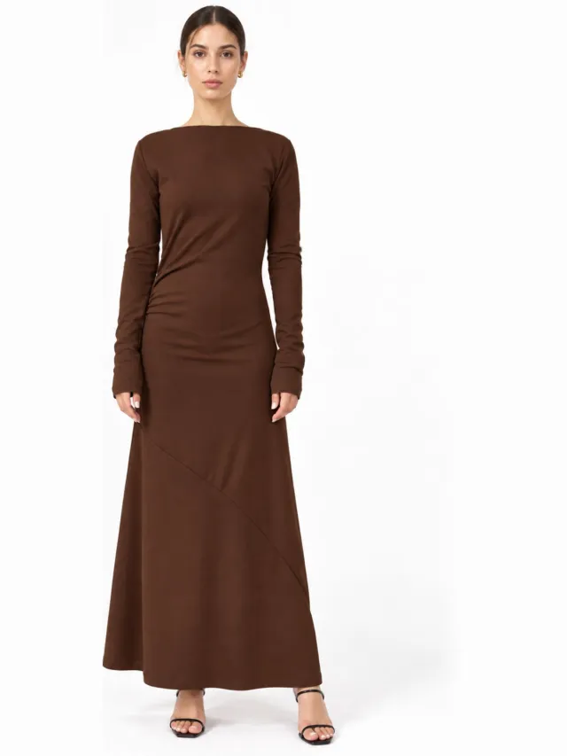 Busem Midi-jurk Bruin
