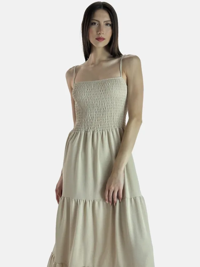 Elara Maxikleid Beige