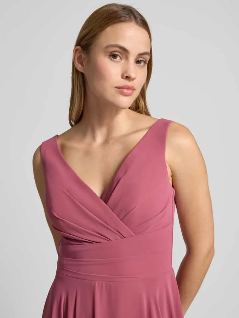TROYDEN COLLECTION maxi-jurk van chiffon in wikkellook mauve, foto 3
