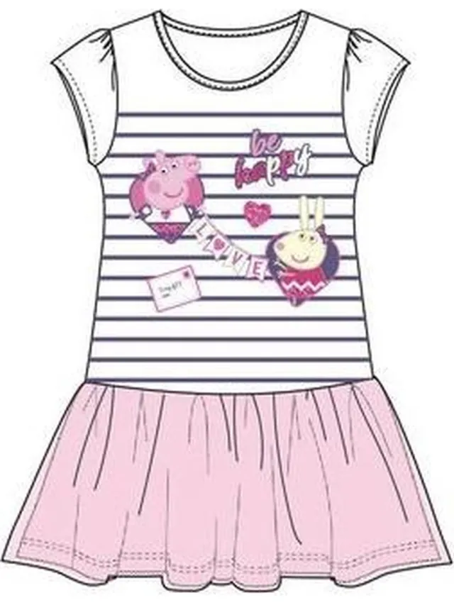 Peppa Pig jurk - met tule rok - wit/roze - maat 110 (5 jaar)