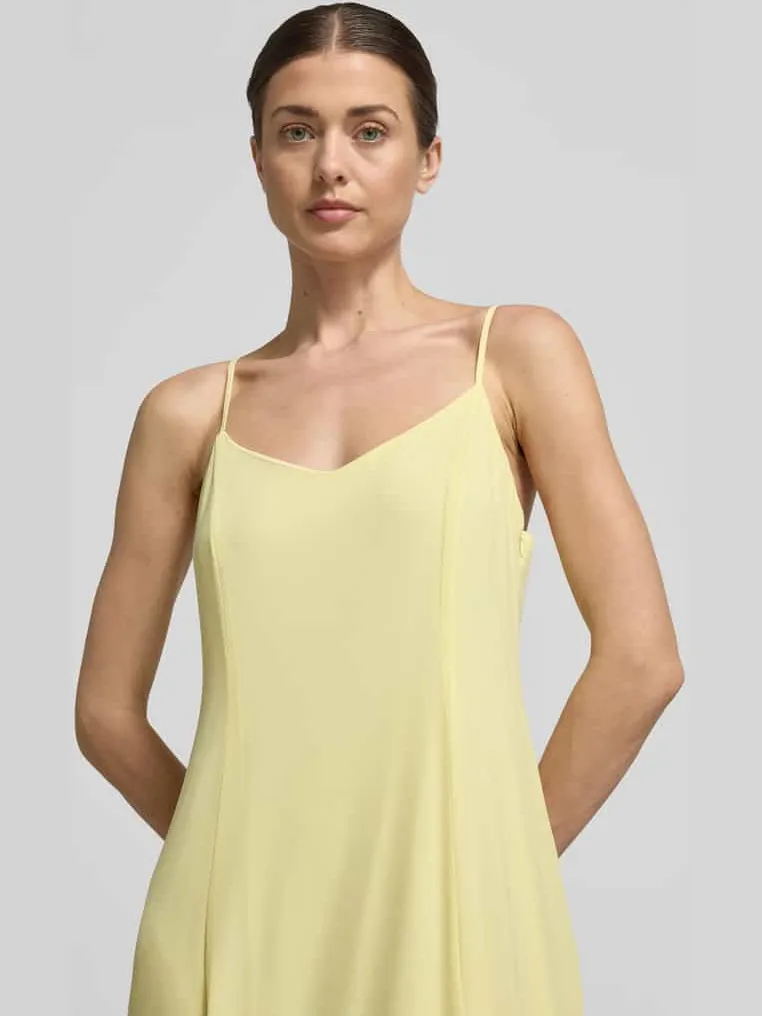Vero Moda Uitlopend cocktailjurk met verstelbare spaghettibandjes model 'RAELYNN' lichtgeel, foto 5