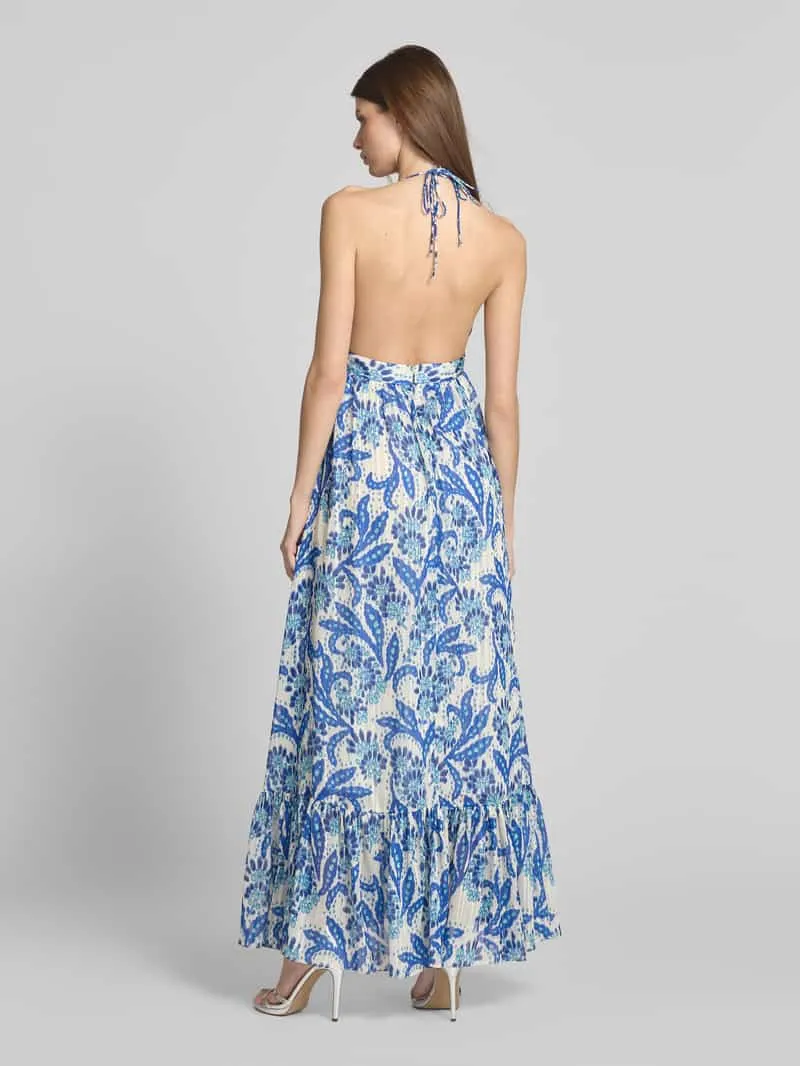Swing Avondjurk met tailleband Blauw