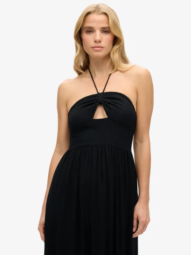 Superdry Midi-jurk met uitsnijding - Dames - Jurken black