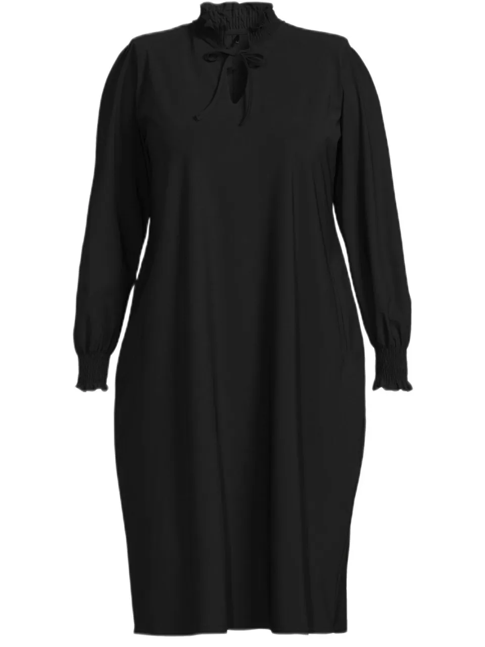 Plus Basics jurk van travelstof zwart, foto 2