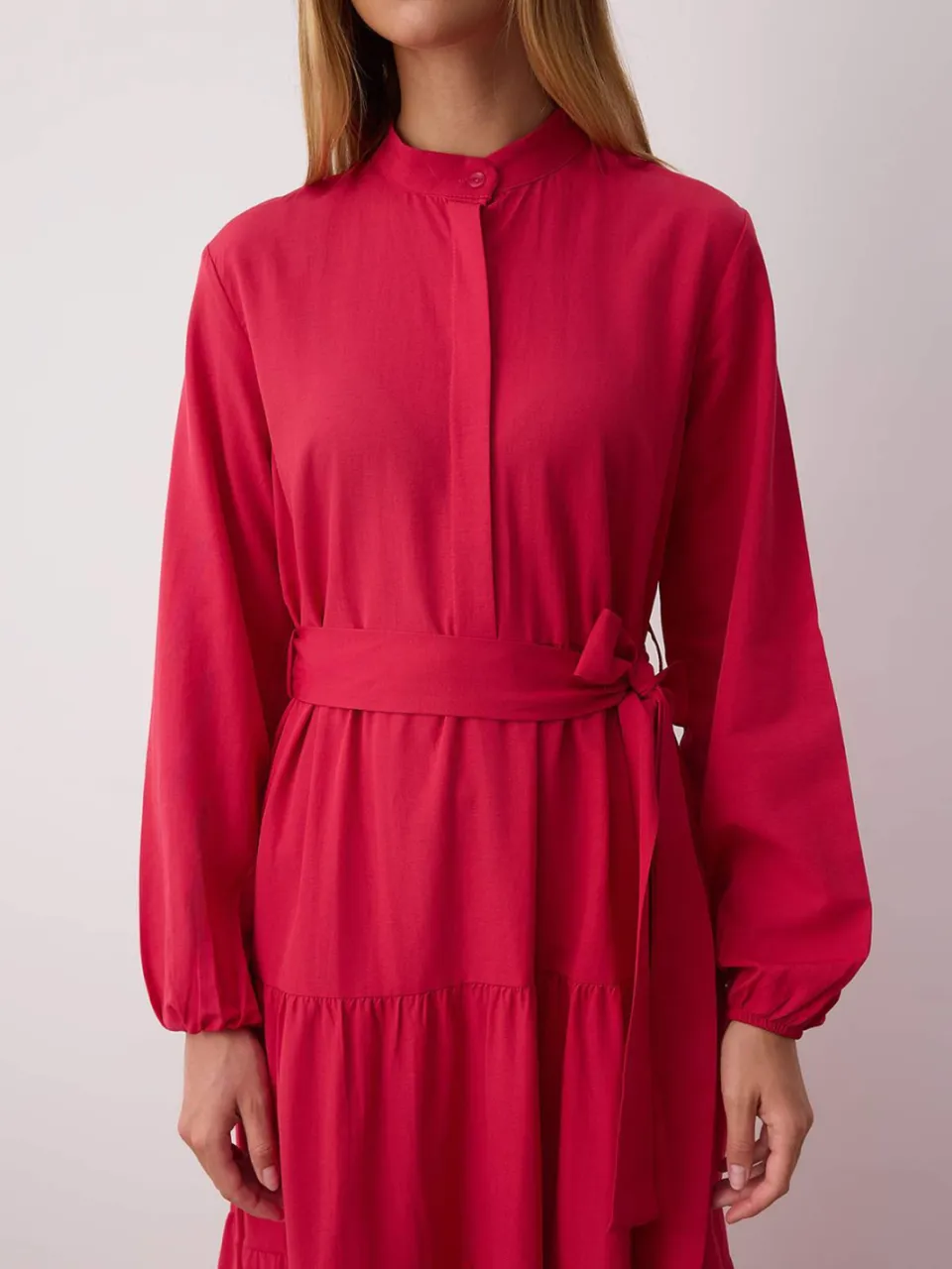 Trendyol Modest Dames Roze Effen Maxi Lang Casual A-lijn Modest Jurken, foto 2