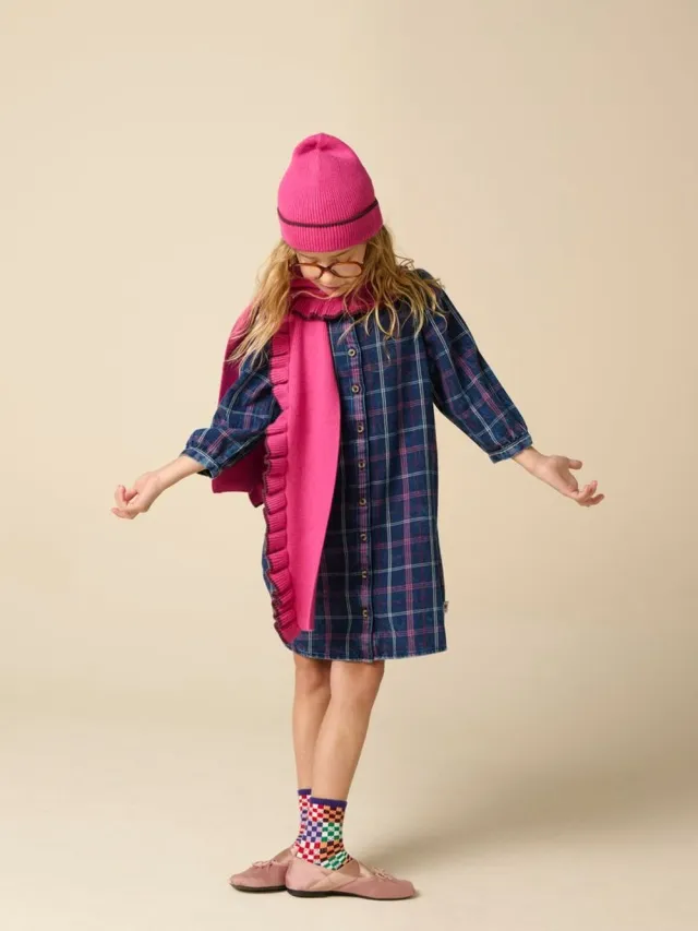 Sissy-Boy Donkerblauwe geruite jurk D.Blauw