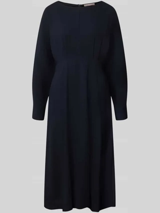Christian Berg Woman Selection Midi-jurk met ronde hals Marineblauw