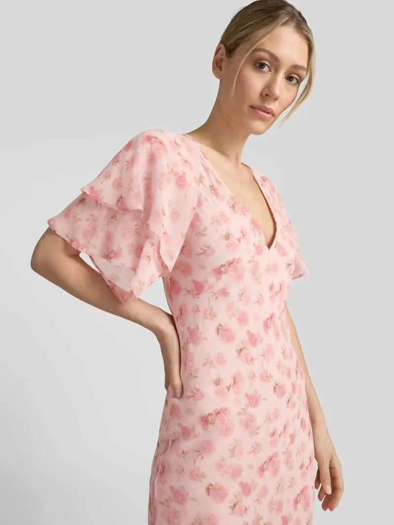 NEO NOIR Maxi-jurk met volants model 'Celesse' felroze, foto 5