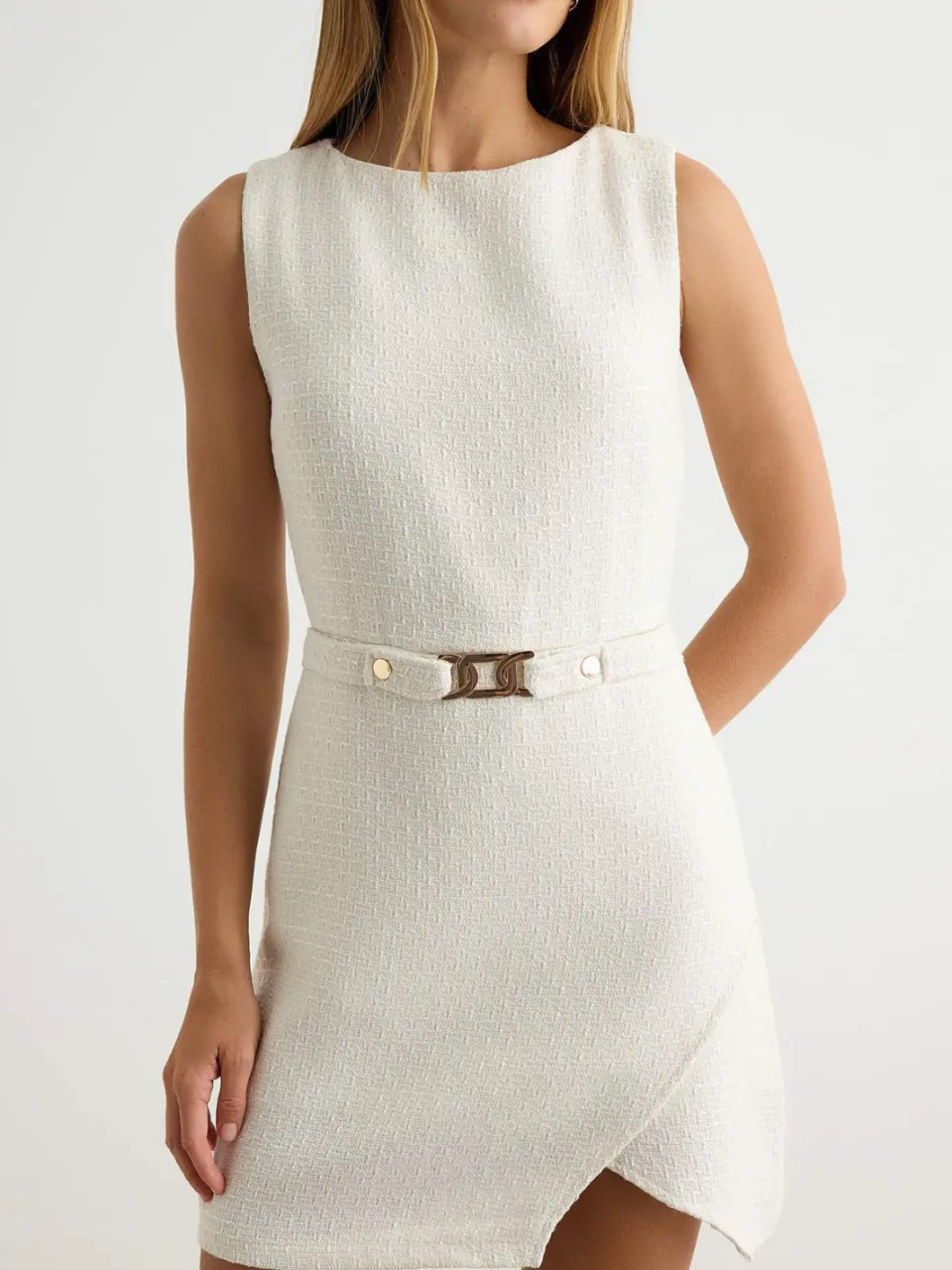 Trendyol TRENDYOLMİLLA Dames Ecru Effen Kort / Mini Mouwloos Casual A-lijn Jurken, foto 2