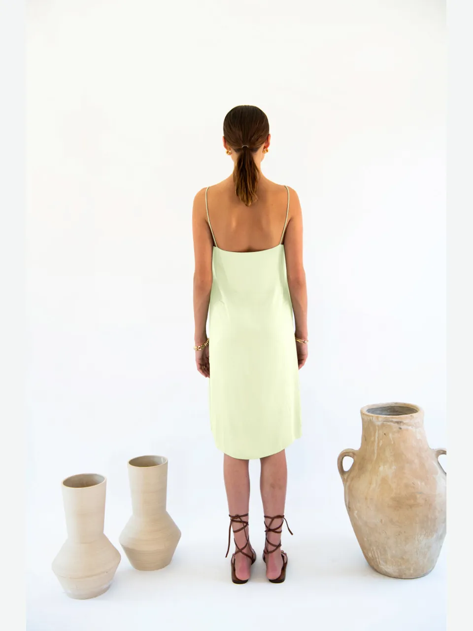 Neu Nomads dames vegan Slipdress Julianne Boxy Citroengeel lichtgeel, foto 2
