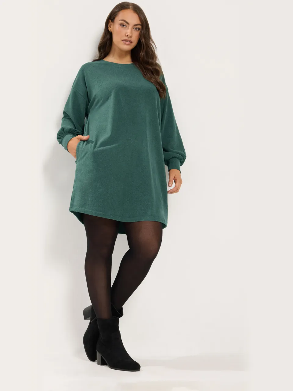 Yours Plus Size Green Balloon Sleeve Dress, foto 2