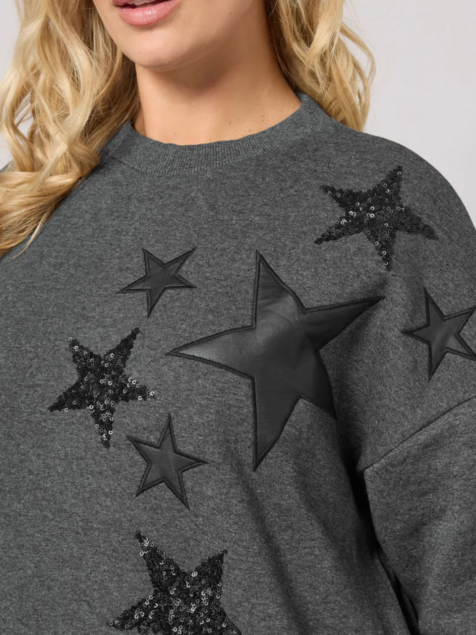Yours Grey Star Sweatshirtjurk-52, foto 5
