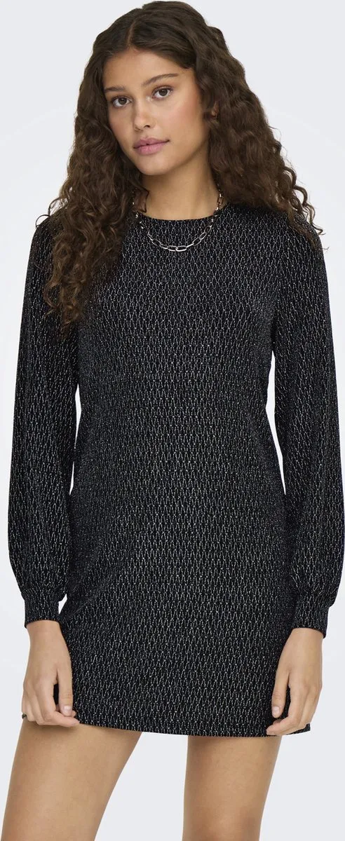 Only ONLCAROL L/S GLITTER BOW DRESS CS JRS - Dames - Mini jurken Black