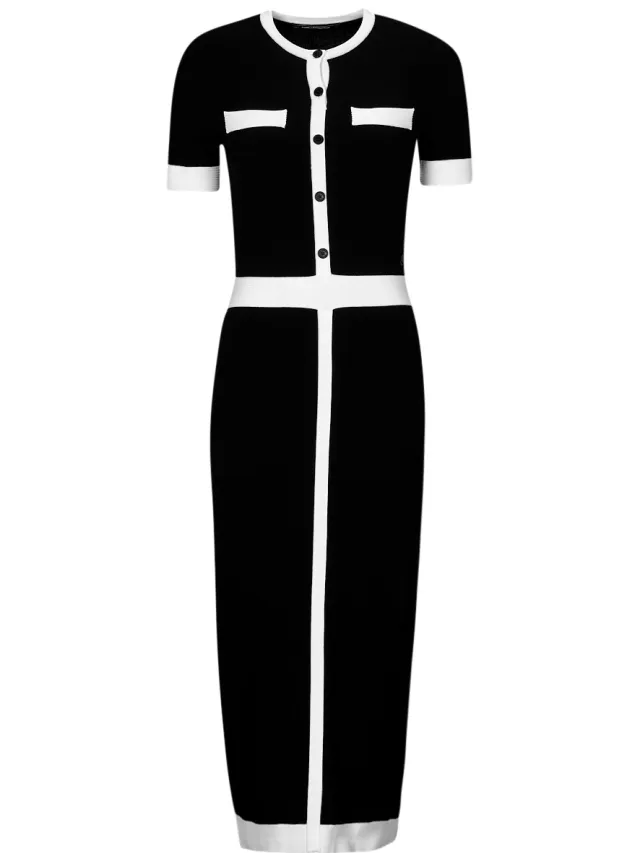 Karl Lagerfeld Lange Jurk Karl Lagerfeld CLASSIC KNIT DRESS Zwart