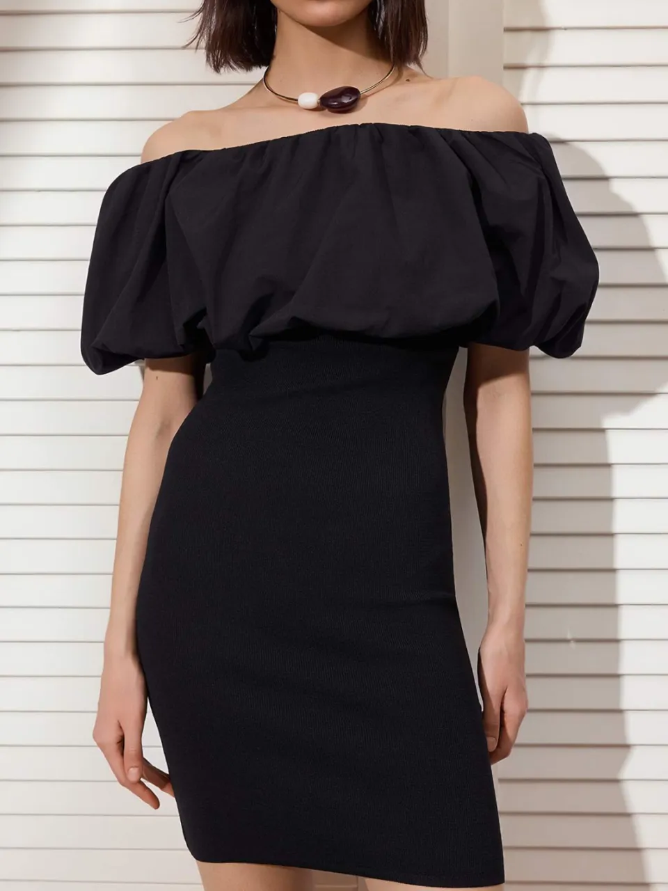 Trendyol TRENDYOLMİLLA Dames Zwart Effen Kort / Mini Mouwloos Avond / Dagelijks Bodycon Jurken, foto 2