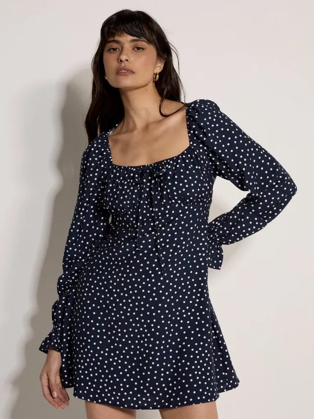 Apricot Mini-jurk met stippenprint Marine