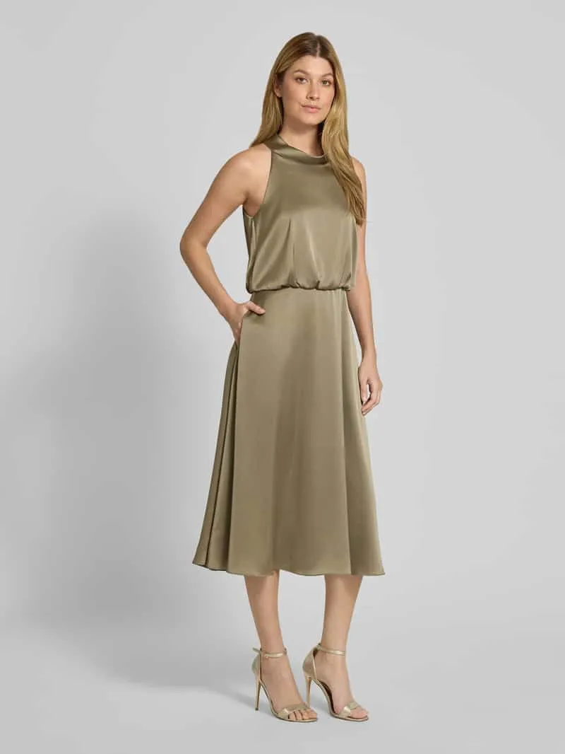 V by Vera Mont Cocktailjurk met vetersluiting en ritssluiting Groen