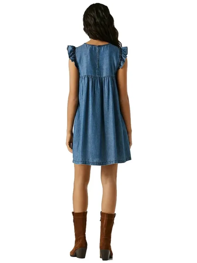 Pepe Jeans Cindy Mouwloze Korte Jurk Blauw S Vrouw Blue