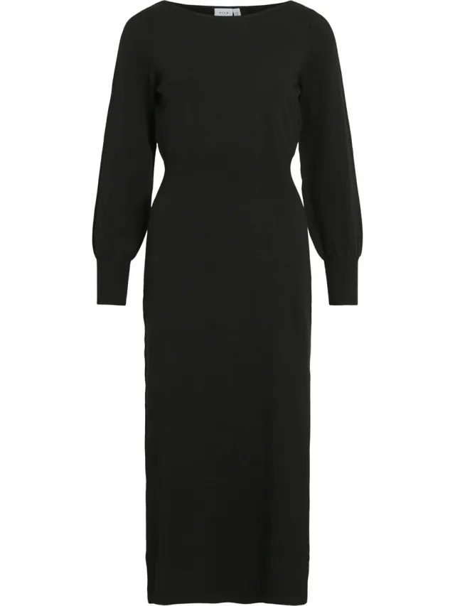 Vila VIKERRY L/S BOATNECK MIDI DRESS/KA - Dames - Mini jurken Black