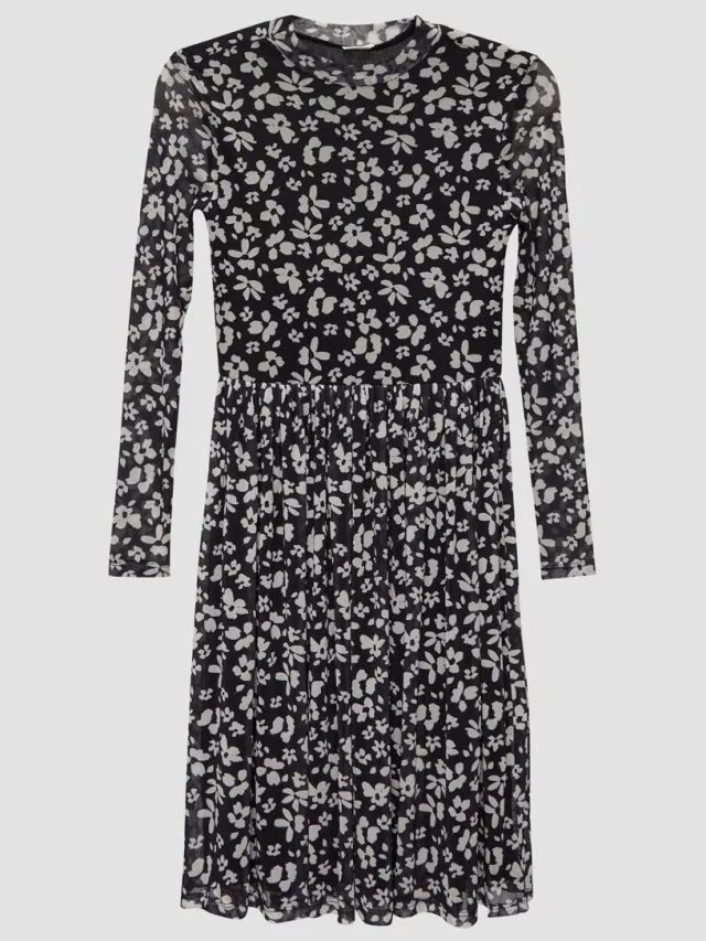 S.Oliver female - Jurk met motief, gevoerd met mesh zwart