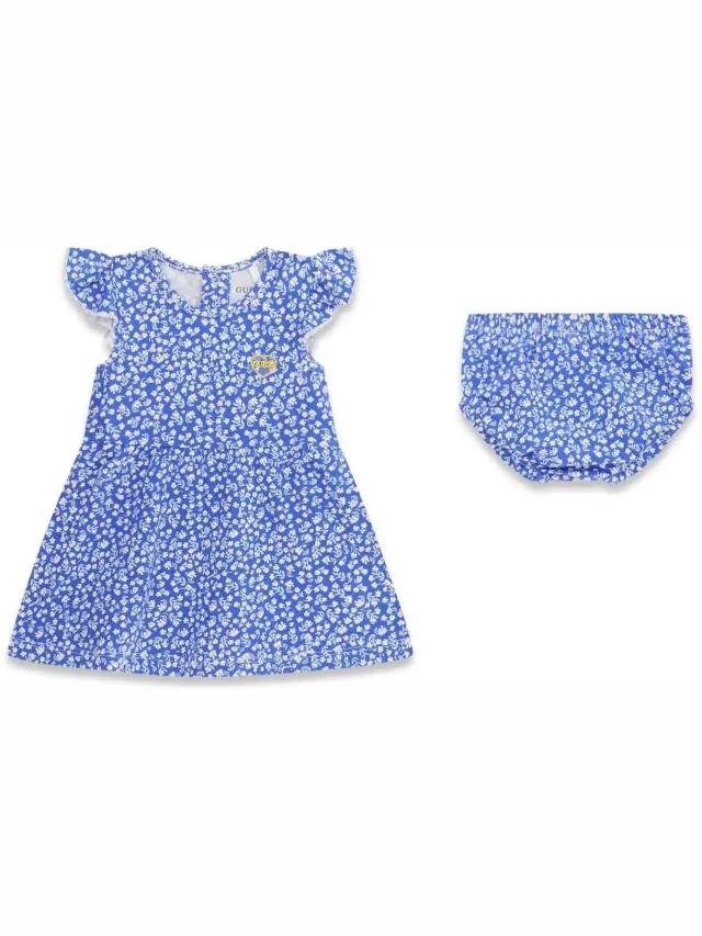 Guess Uitlopende jurk met onderbroekje voor babymeisjes Guess Geel